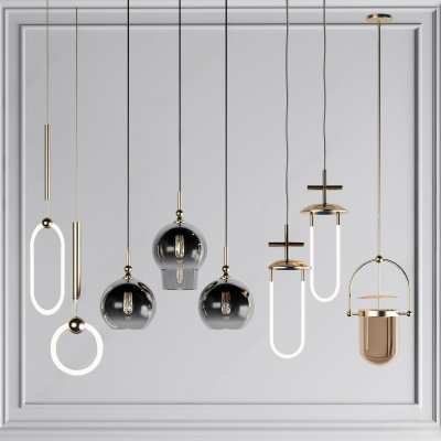 现代吊灯3D模型下载